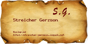 Streicher Gerzson névjegykártya